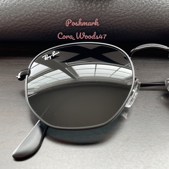 RayBan Hexagonal Black Lenses RB3548N Black Frame Unisex New - Picture 4 of 16